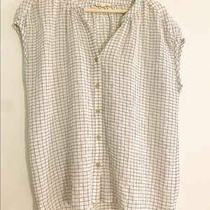 Anthropologie grid blouse